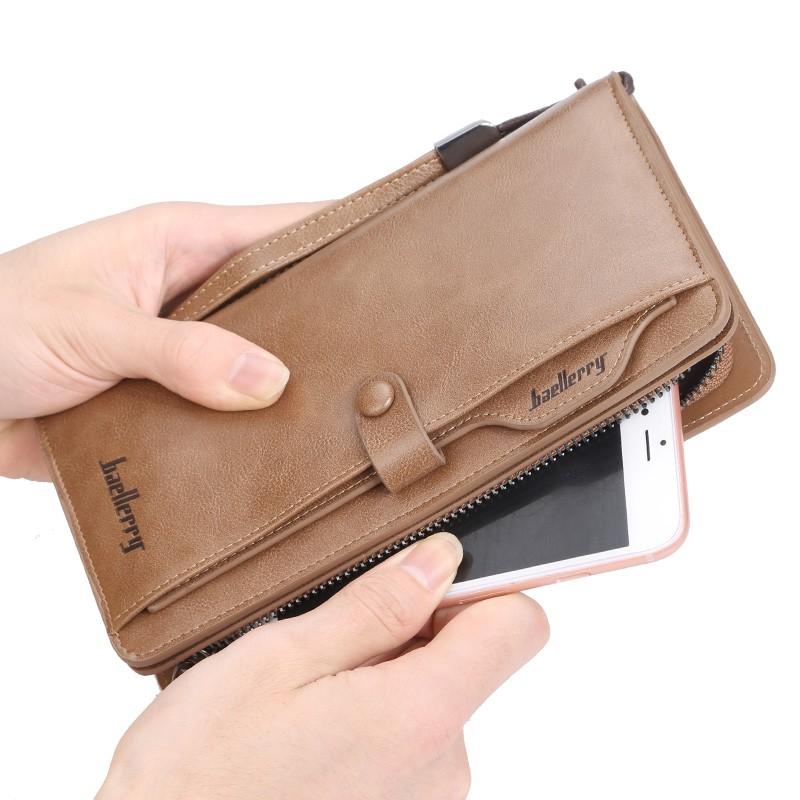 Baellerry Luxury wallet men's hand bag business multi-card bit fashion mobile phone bag large-capacity buckle men's bag